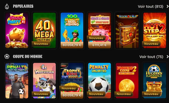 Wildsino Casino games